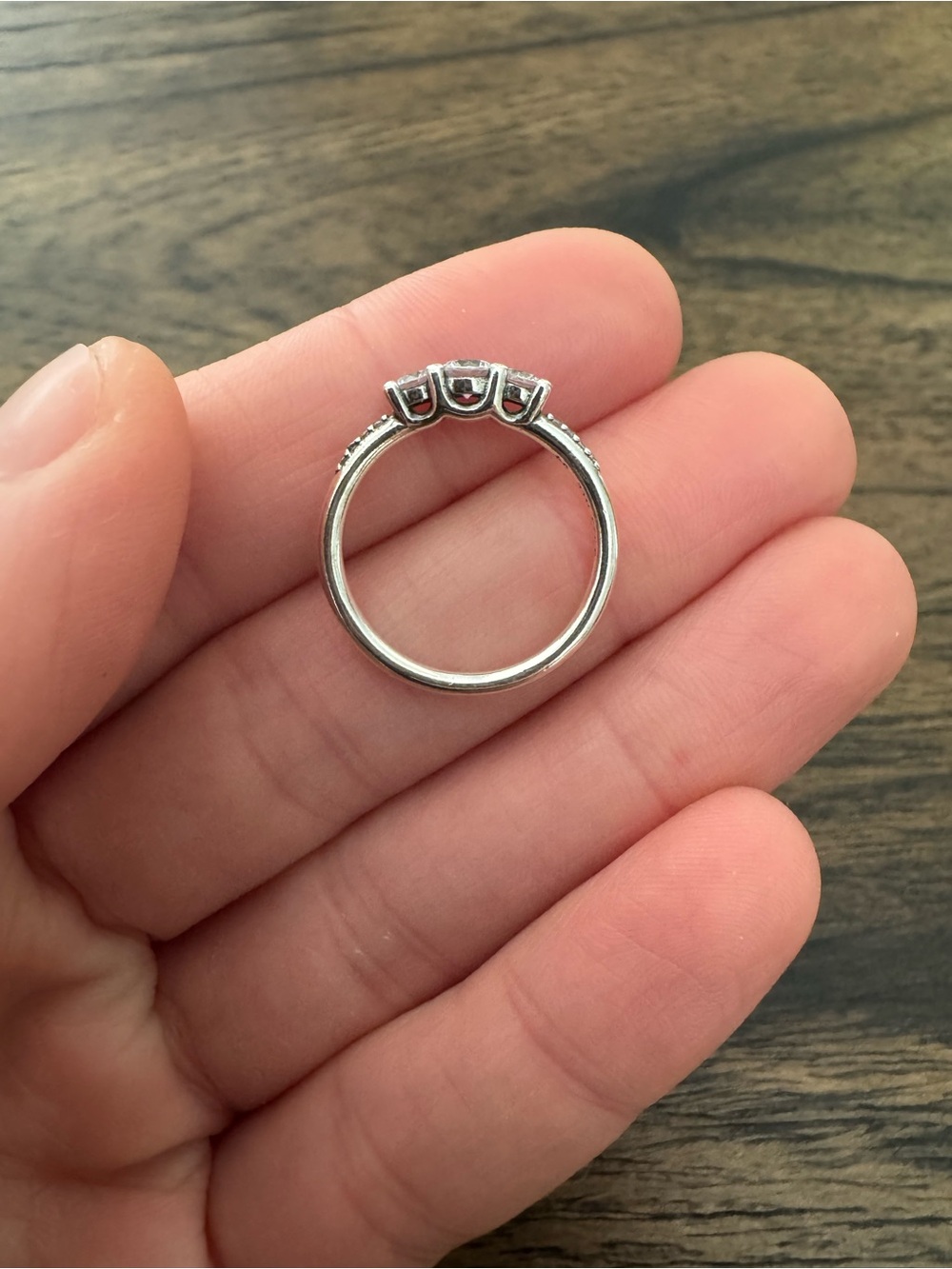 Pandora Fairytale Sparkle Ring Three Stone CZ Cubic Zirconia Sterling Silver - Picture 8 of 13